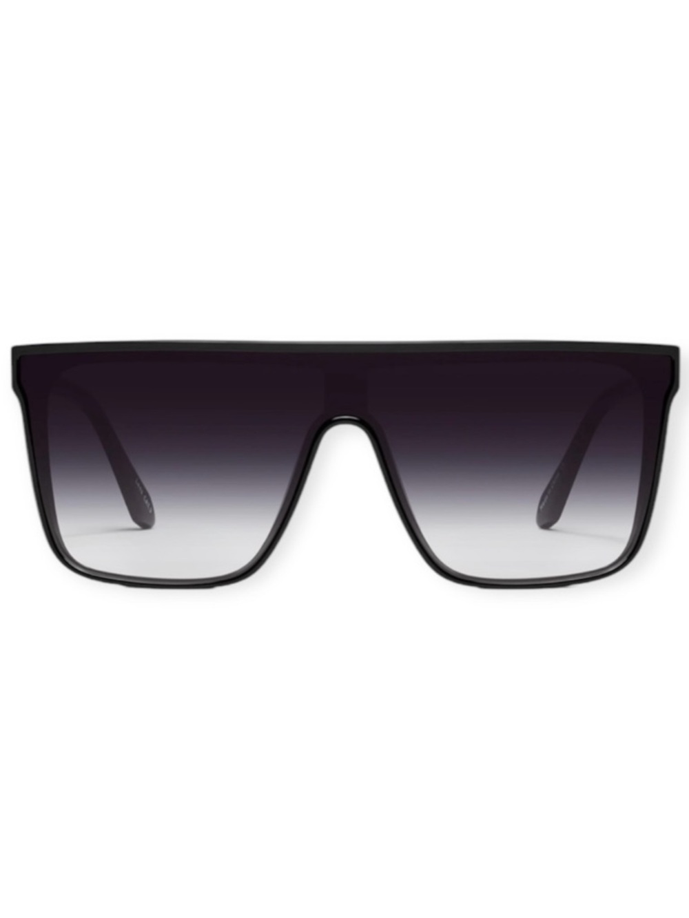 QUAY Nightfall Sunglasses Black Frame Black Grey Gradient Lens Flat Brow Shield
